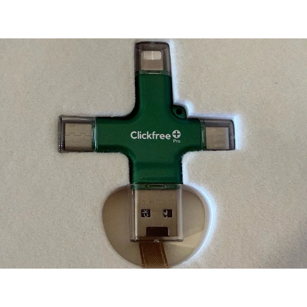 Clickfree Pro 256GB Photo Video Backup Flash Drive USB iOS iPhone Android Book